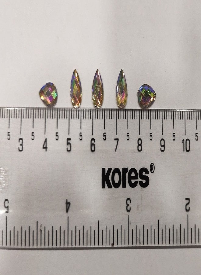 The Unique ® 8 * 5mm Drop Shape Rainbow Colour Kundan Stone Beads for Art & Craft, Jewellery Making, Bangles, Embroidery & DIY Works (Pack of 1500pcs) with Fabric Glue - Image 3